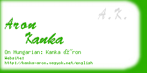 aron kanka business card